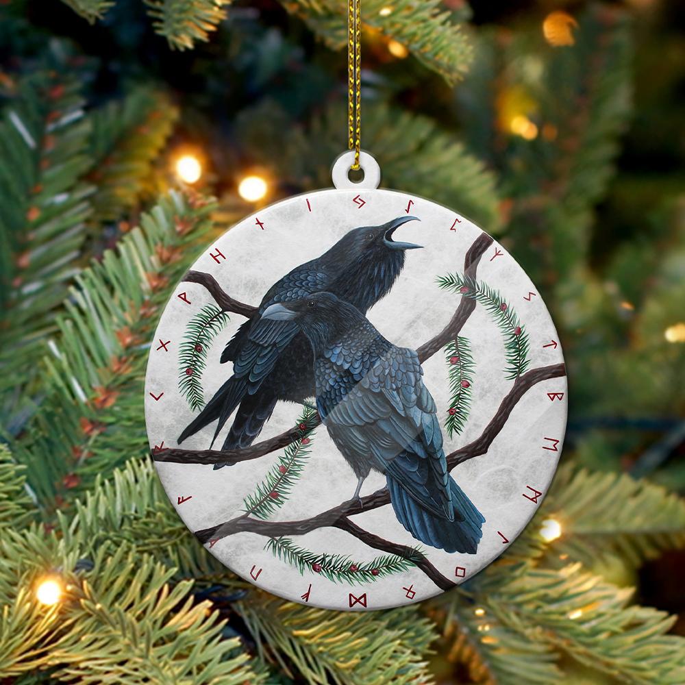 Winter Ravens & Runes - Witch Ornament (Printed On Both Sides) 1022
