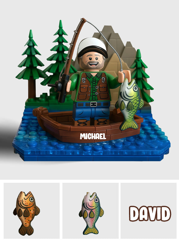 Brick Fishing Man - Personalized Fishing Custom Shaped Acrylic Plaque