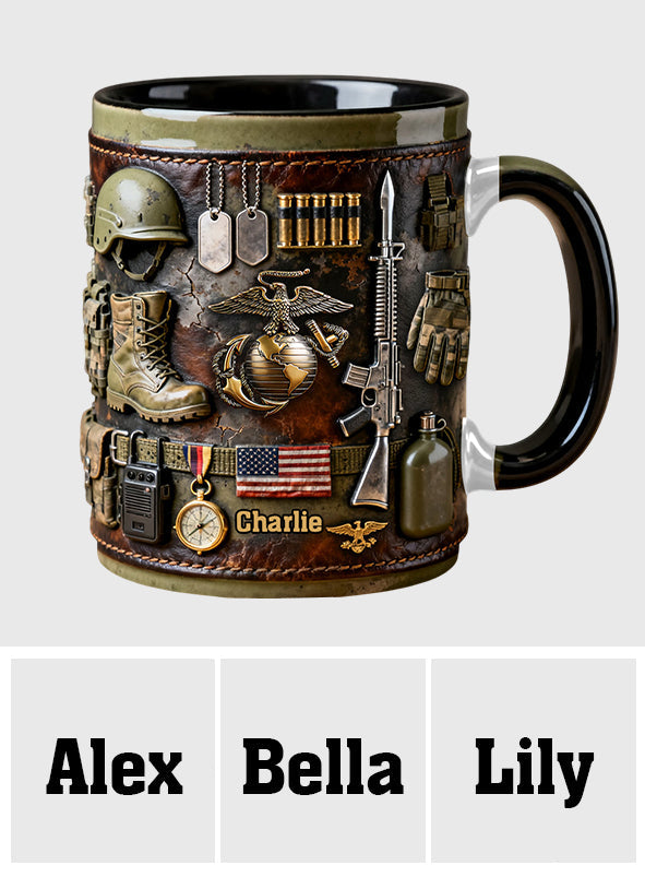 Semper Fidelis - Personalized Veteran Accent Mug & Coaster