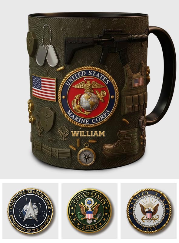 250 Years Of Honor - Personalized Veteran Accent Mug