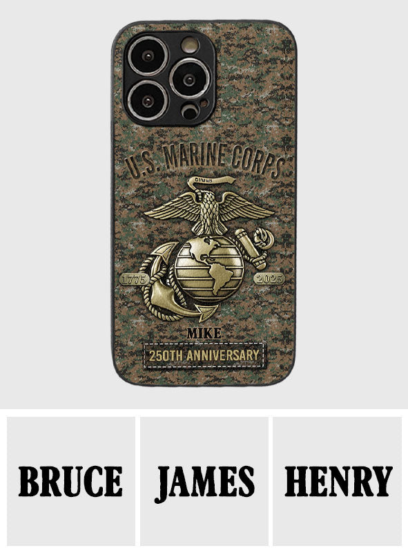250th Anniversary - Personalized Veteran Leather Phone Case