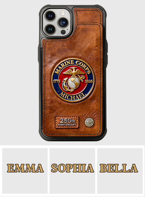 250th Anniversary - Personalized Veteran Fully Printed Wallet Phone Case