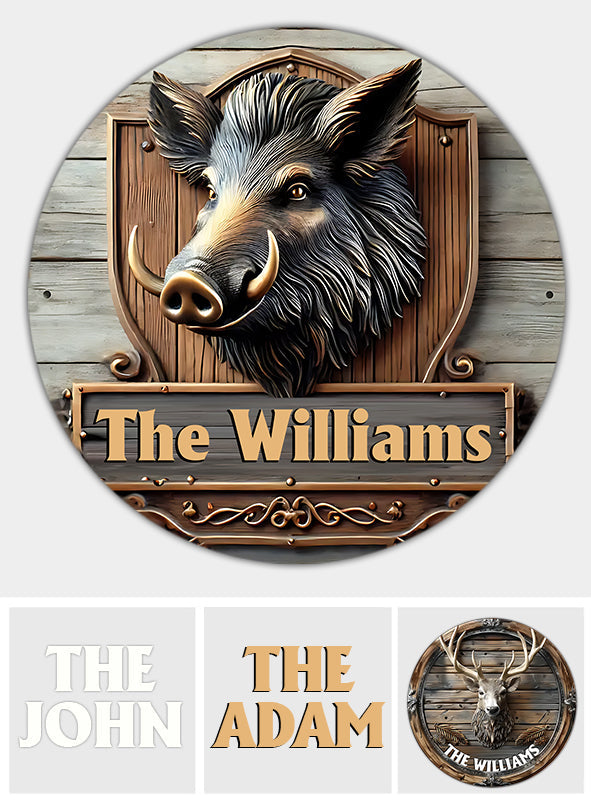 Love Hunting - Personalized Hunting Round Wood Sign