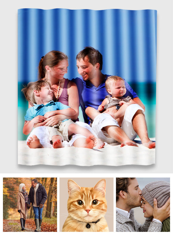 Any Family Photo - Personalized Family Shower Curtain