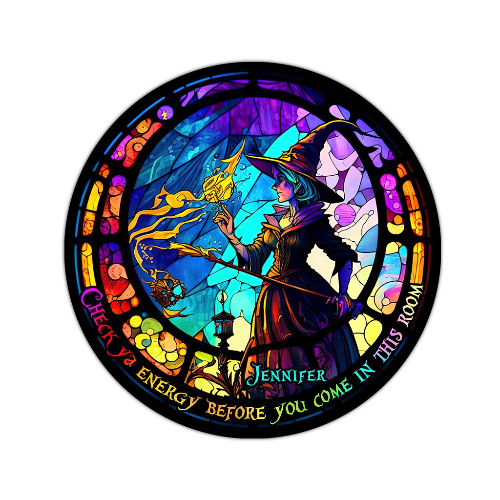 Check Ya Energy - Personalized Witch Round Rug