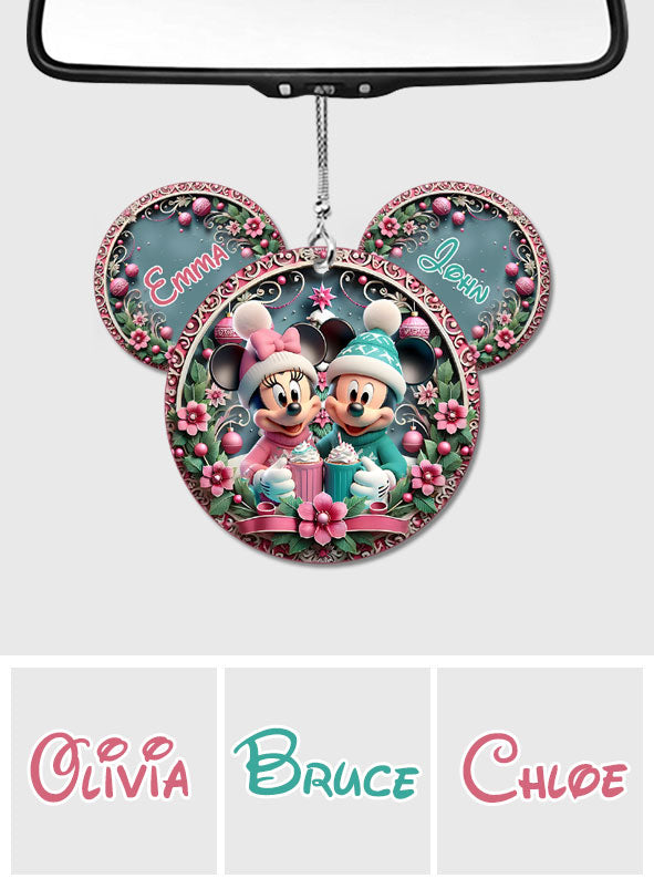 Cute Mouse Couple - Personalized Mouse Car Ornament