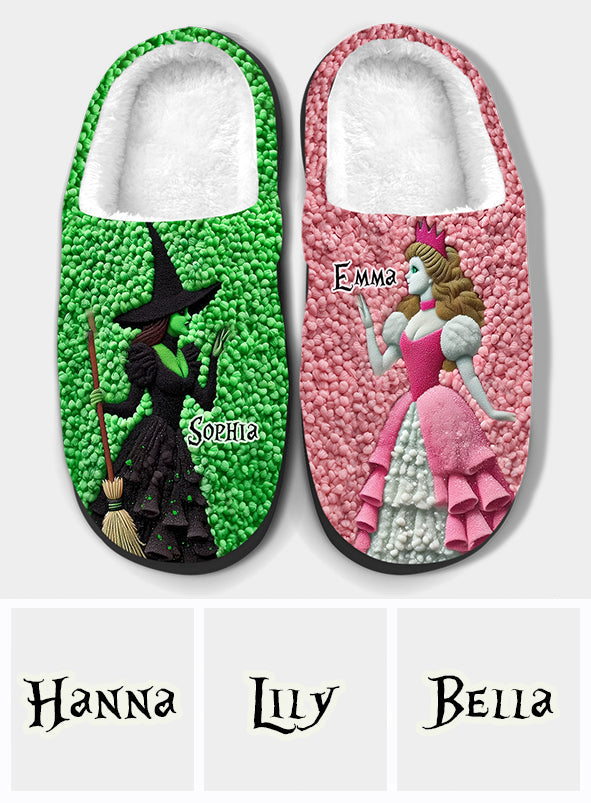 Pink Goes Good With Green - Personalized Slippers