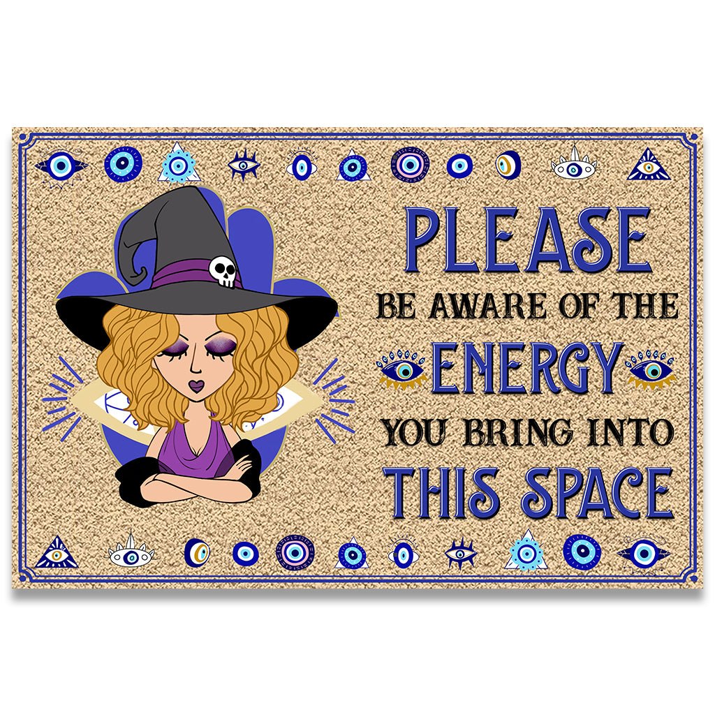 Please Be Aware - Personalized Witch Doormat