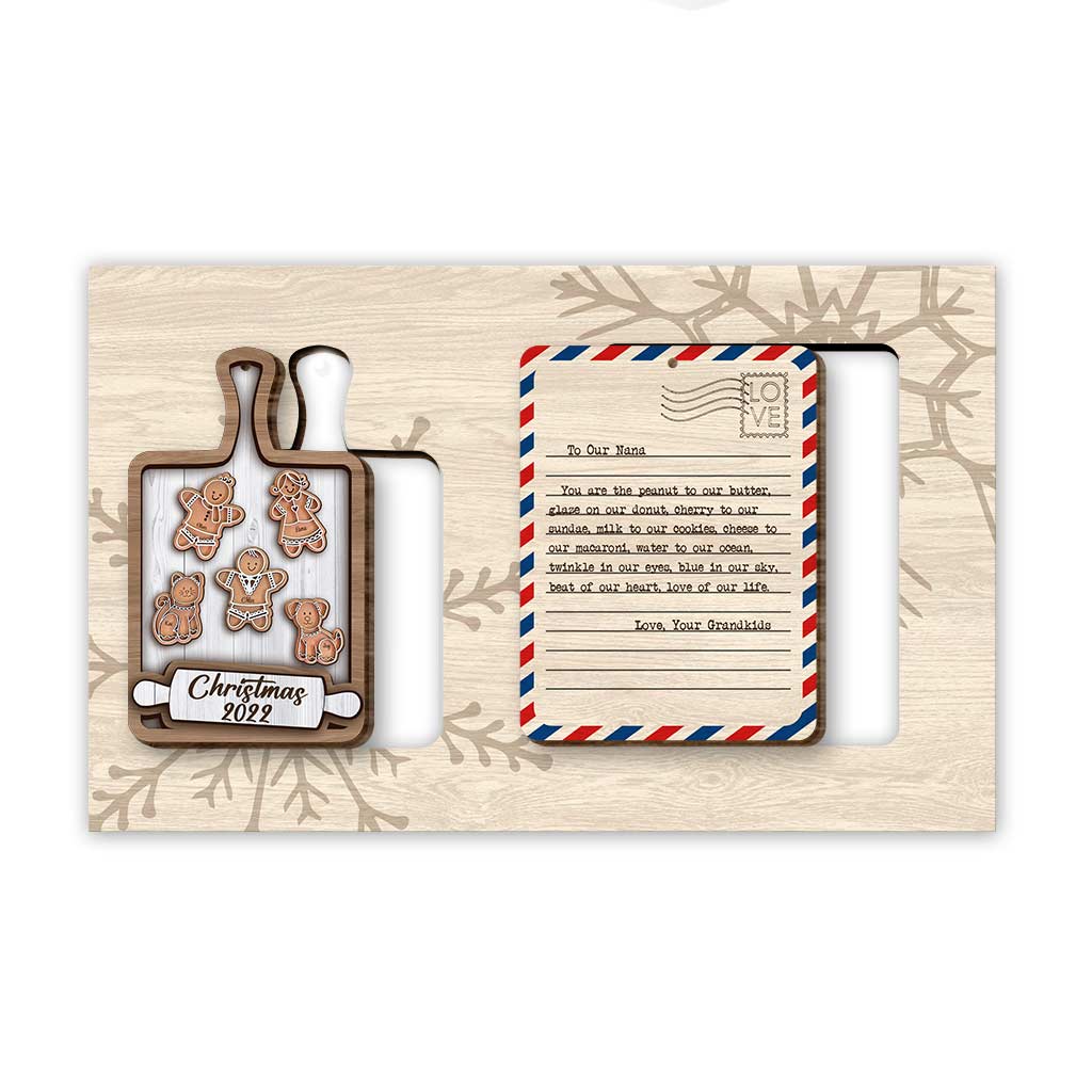 To My Grandma - Personalized Christmas Grandma Wooden Card Pop Out Ornament