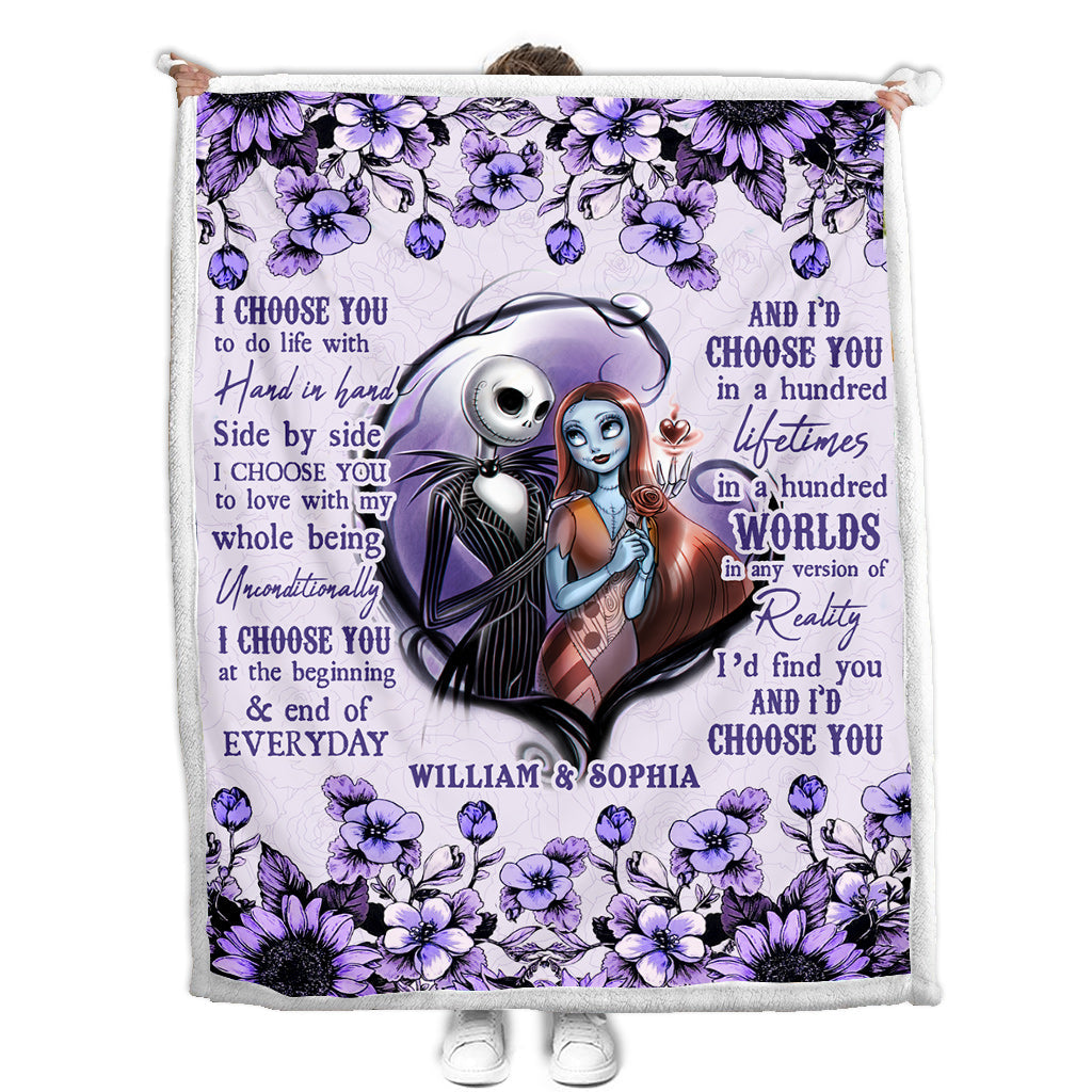 I Choose You - Personalized Couple Nightmare Blanket
