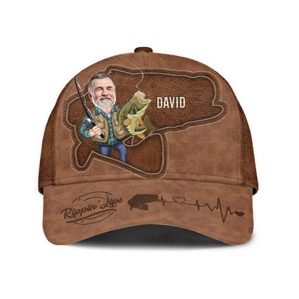 Photo Inserted Funny Fishing Rippin' Lips - Personalized Fishing Classic Cap