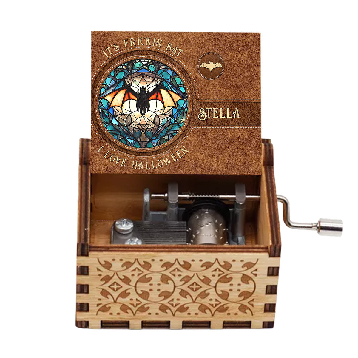 It's Frickin' Bat I Love Halloween - Personalized Witch Hand Crank Music Box