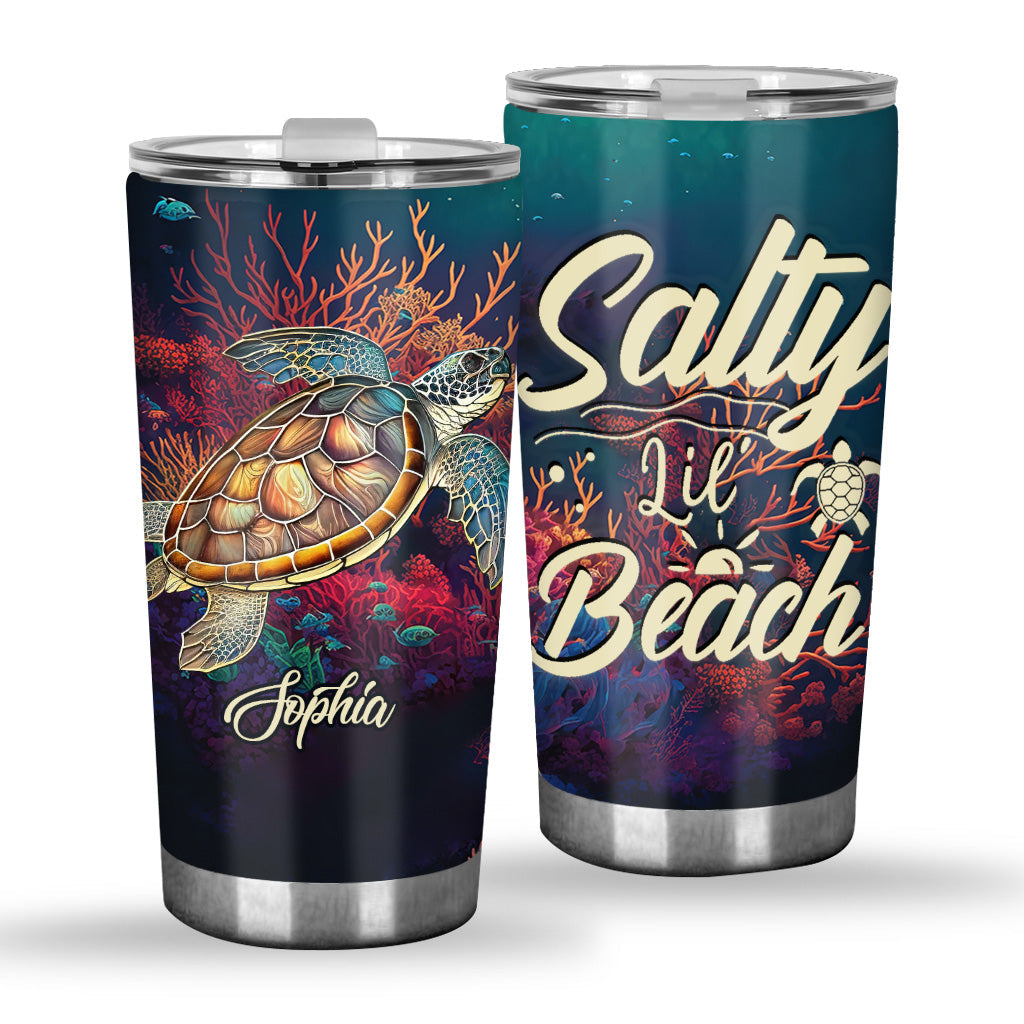 Stained Glass Turtle - Personalized Turtle Tumbler