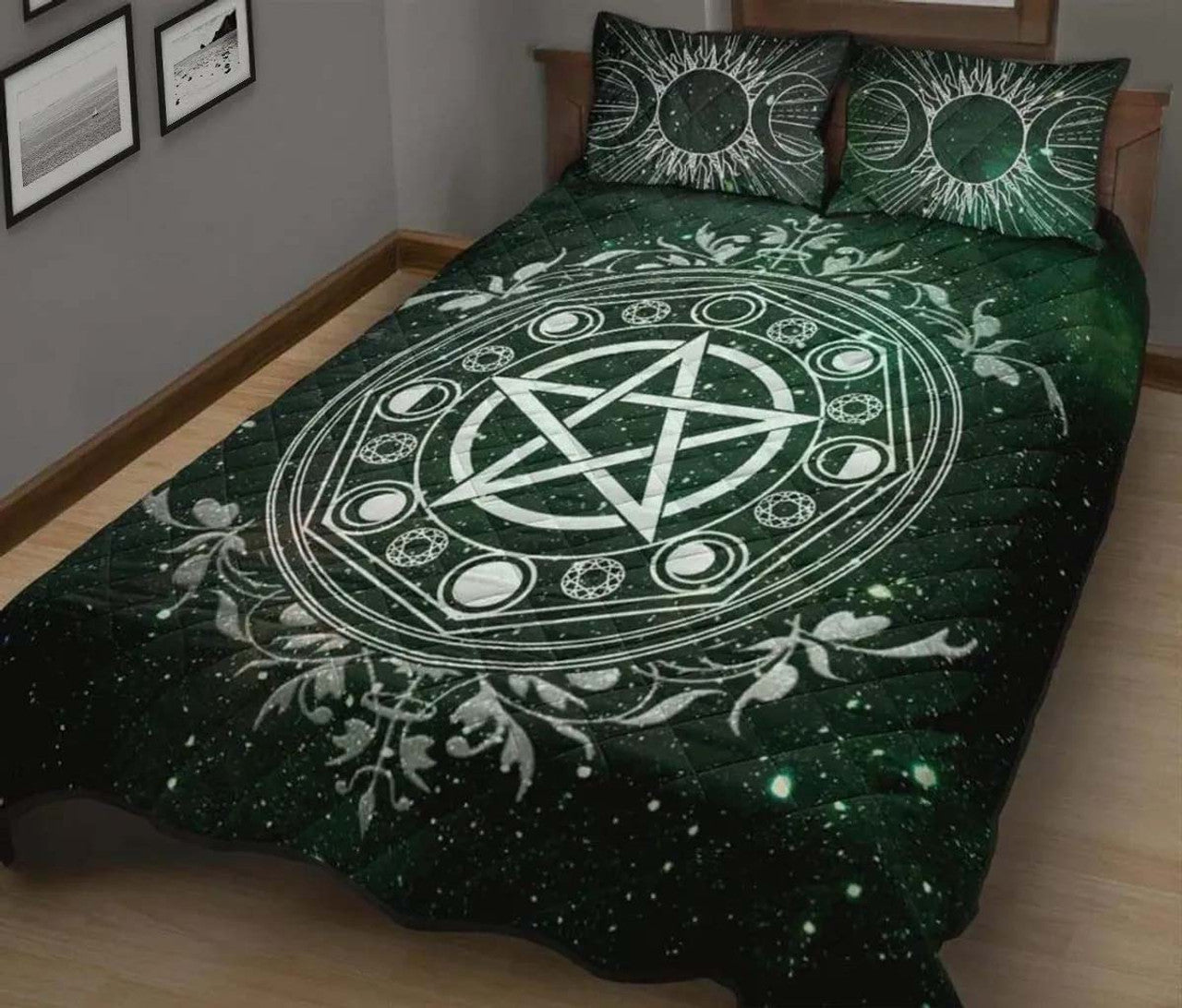 Celtic Wicca Green - Witch Quilt Set 0822