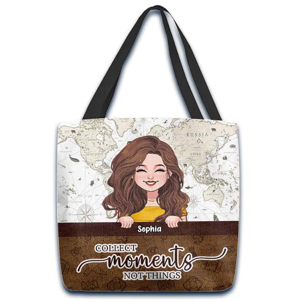 Collect Moments Not Things - Personalized Travelling Tote Bag