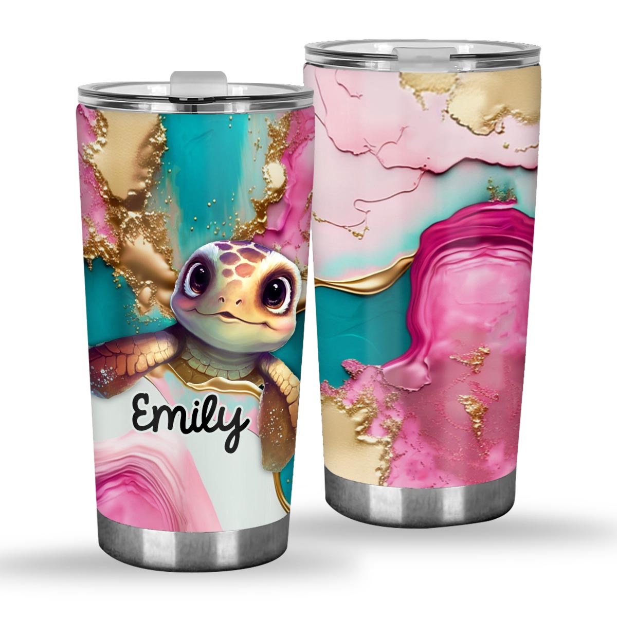 Salty Lil' Beach - Personalized Turtle Tumbler