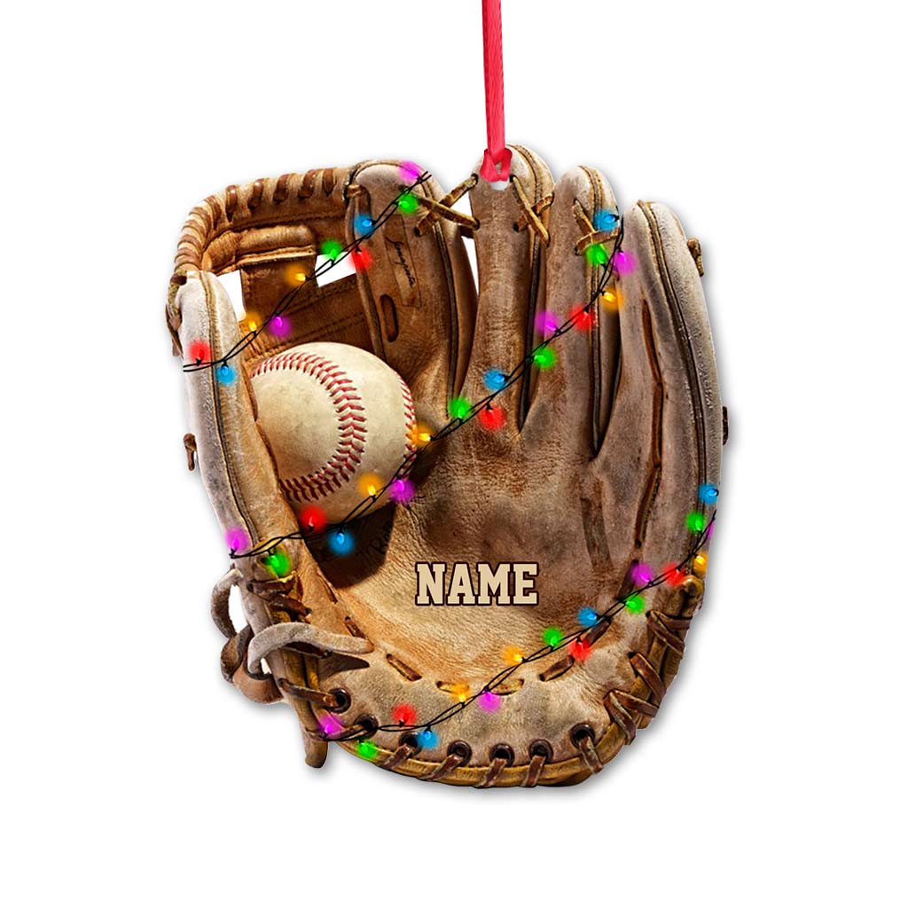 Baseball Lovers - Personalized Christmas Ornament (Printed On Both Sides)