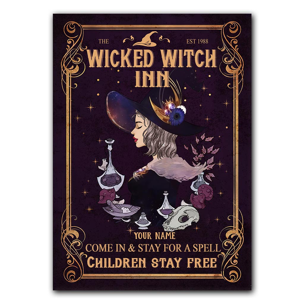 Come And Stay For A Spell - Personalized Witch Rectangle Metal Sign