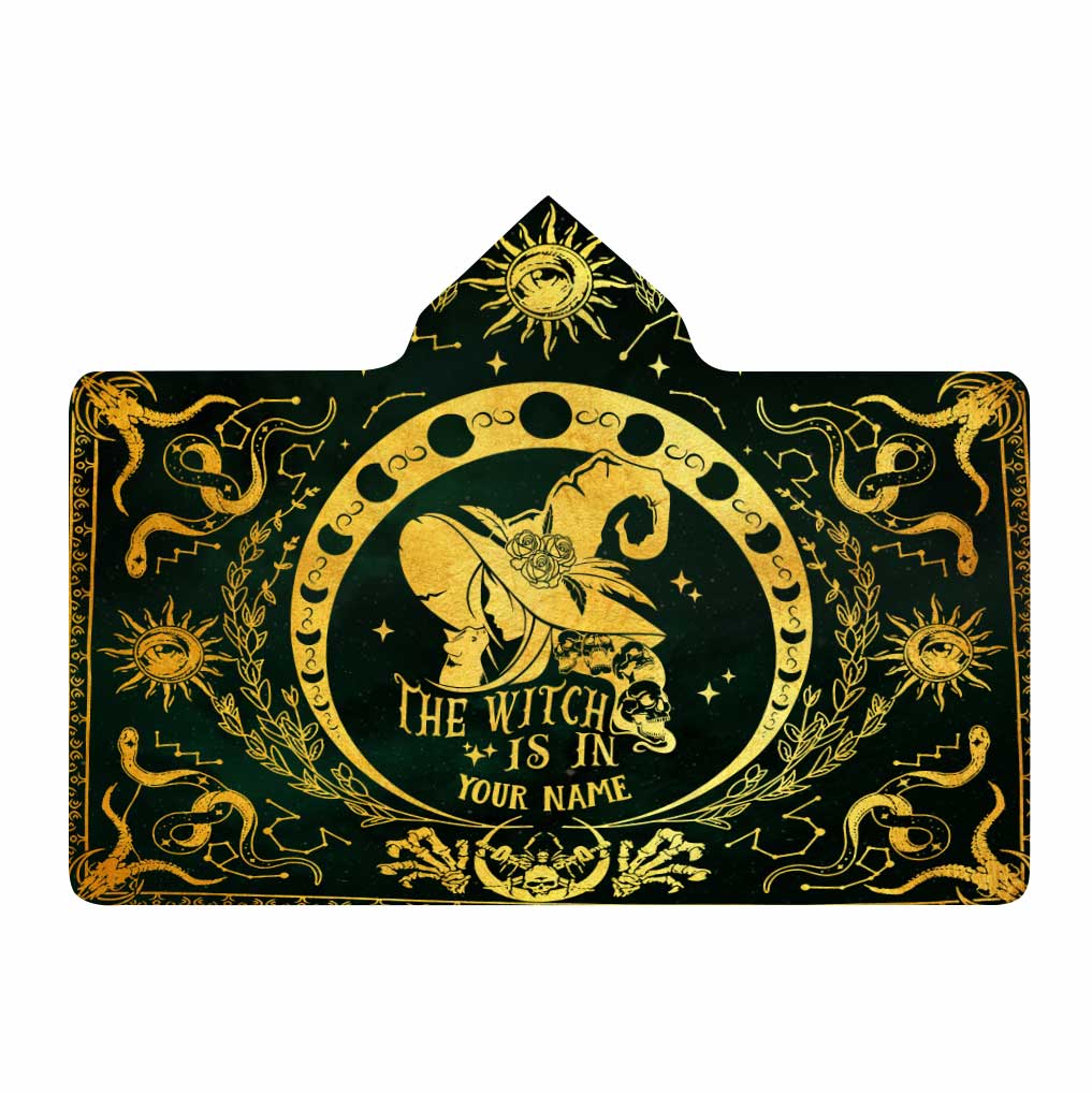 The Witch Is In - Personalized Witch Hooded Blanket