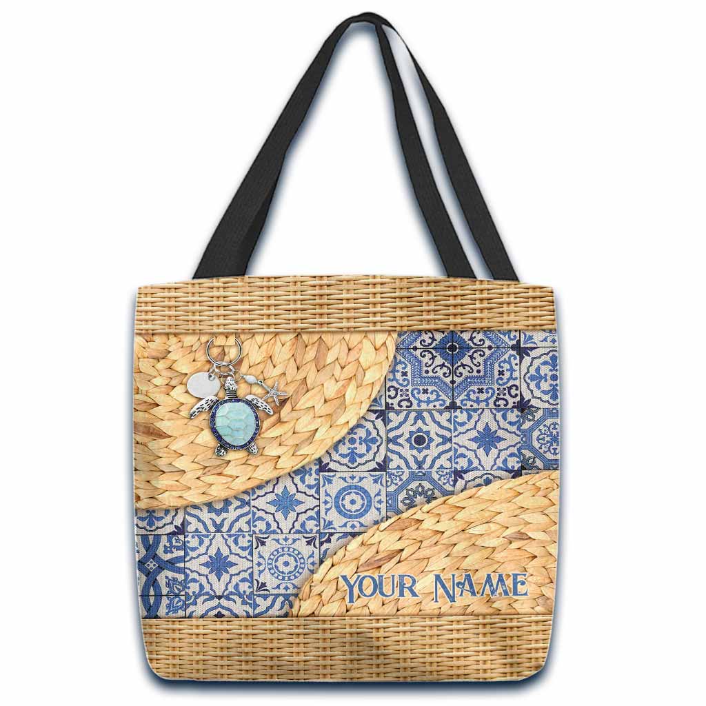 Love Turtles Eclectic Style - Personalized Turtle Tote Bag With 3D Pattern Print