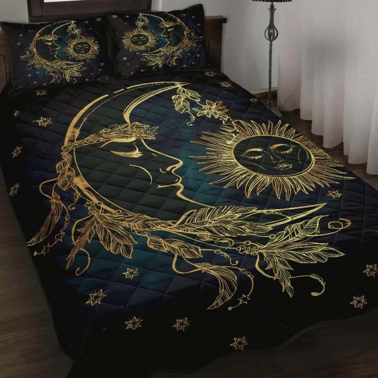 Celtic Wicca Sun Moon - Witch Quilt Set 0822