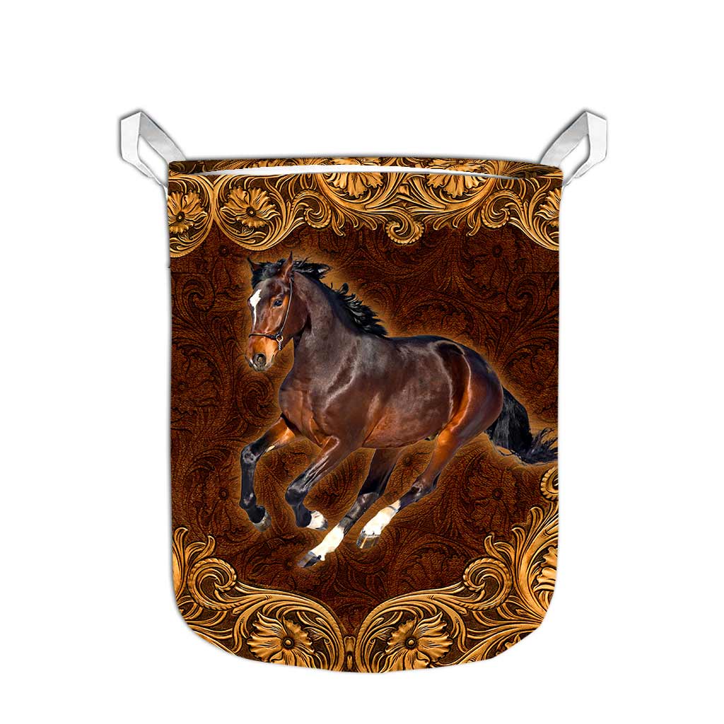 Horse Leather Pattern Print Horse Storage Basket 0622