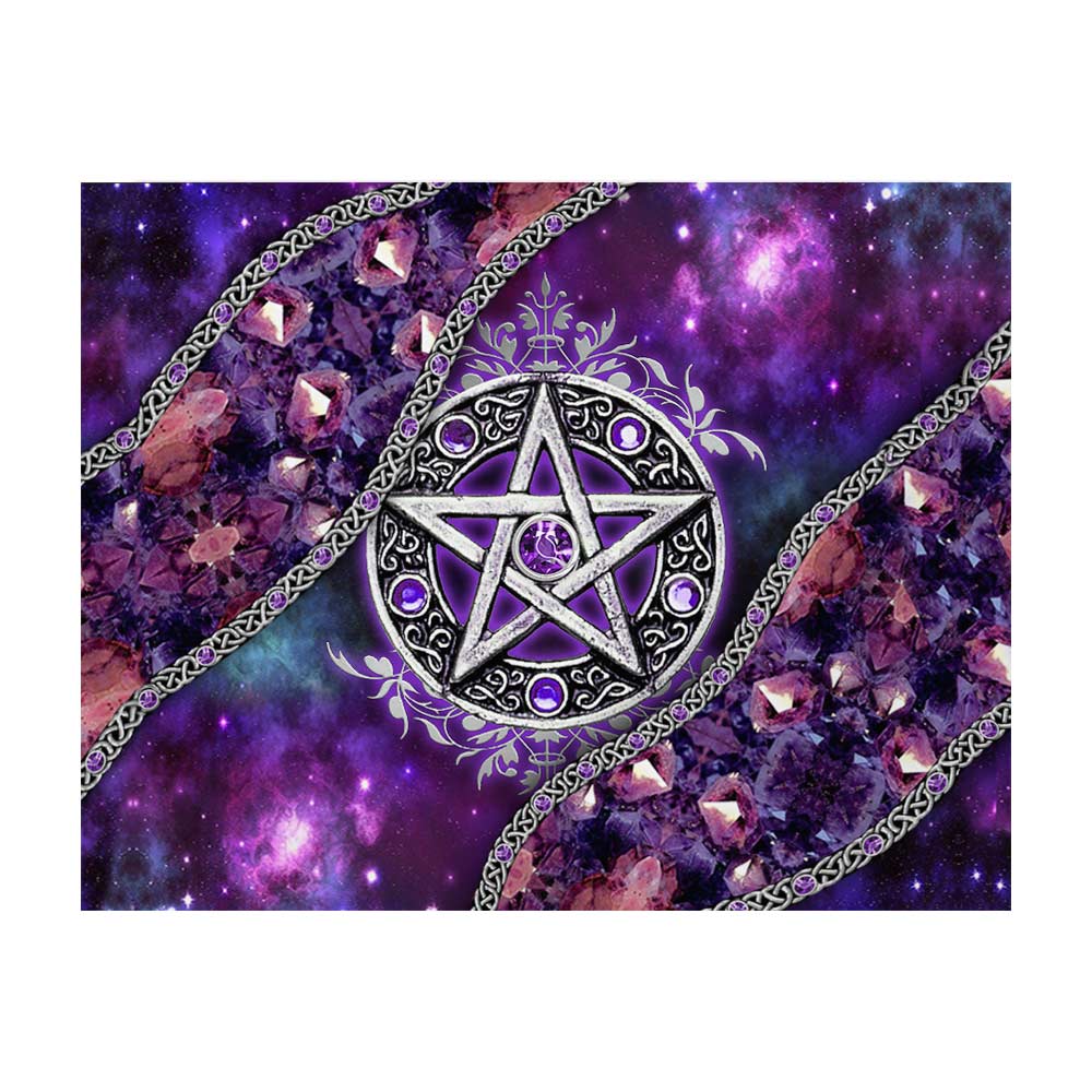 Purple Pentacle Witch Vibes - Witch Wall Tapestry