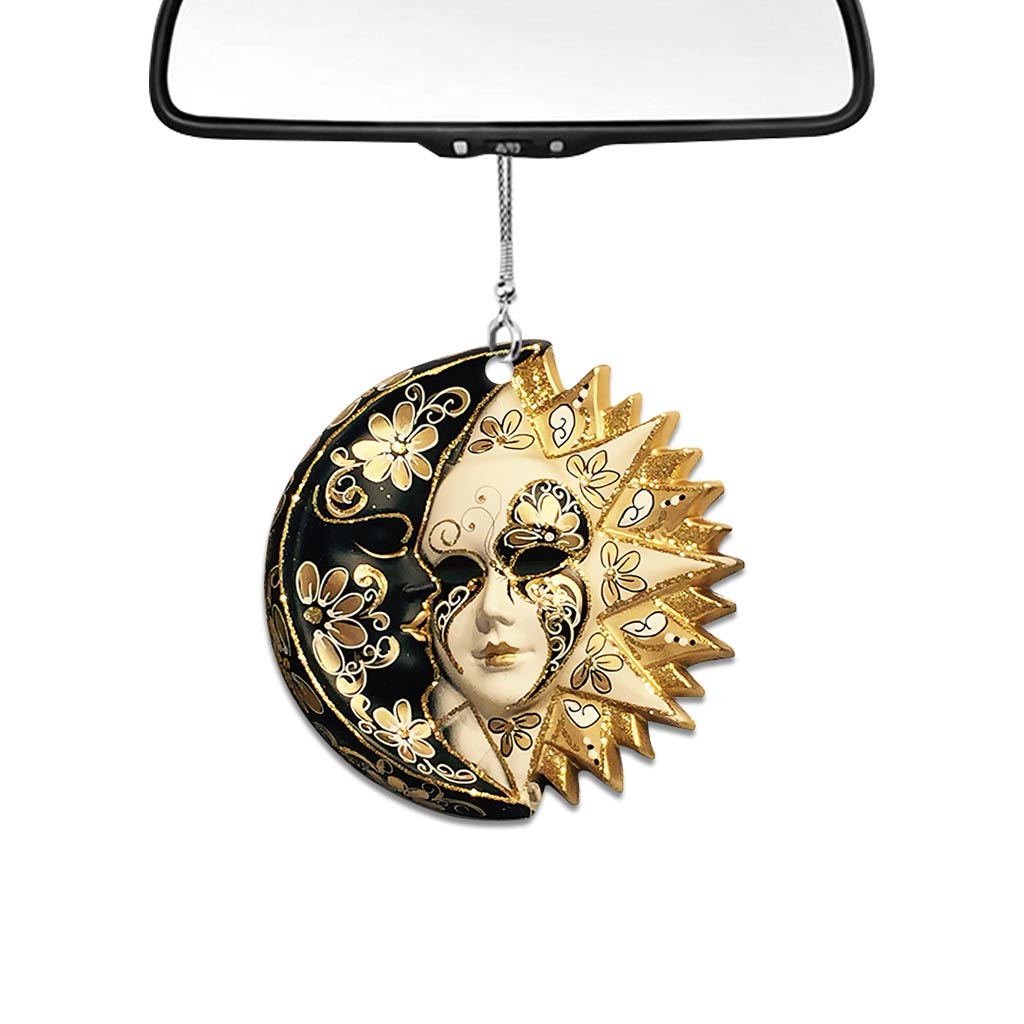 Live By The Sun Love By The Moon - Witch Car Ornament (Printed On Both Sides)