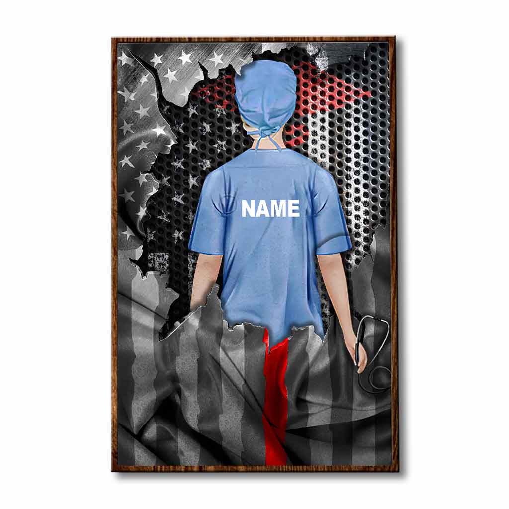 Honors Nurse Flag - Personalized Nurse Poster With Pattern Print