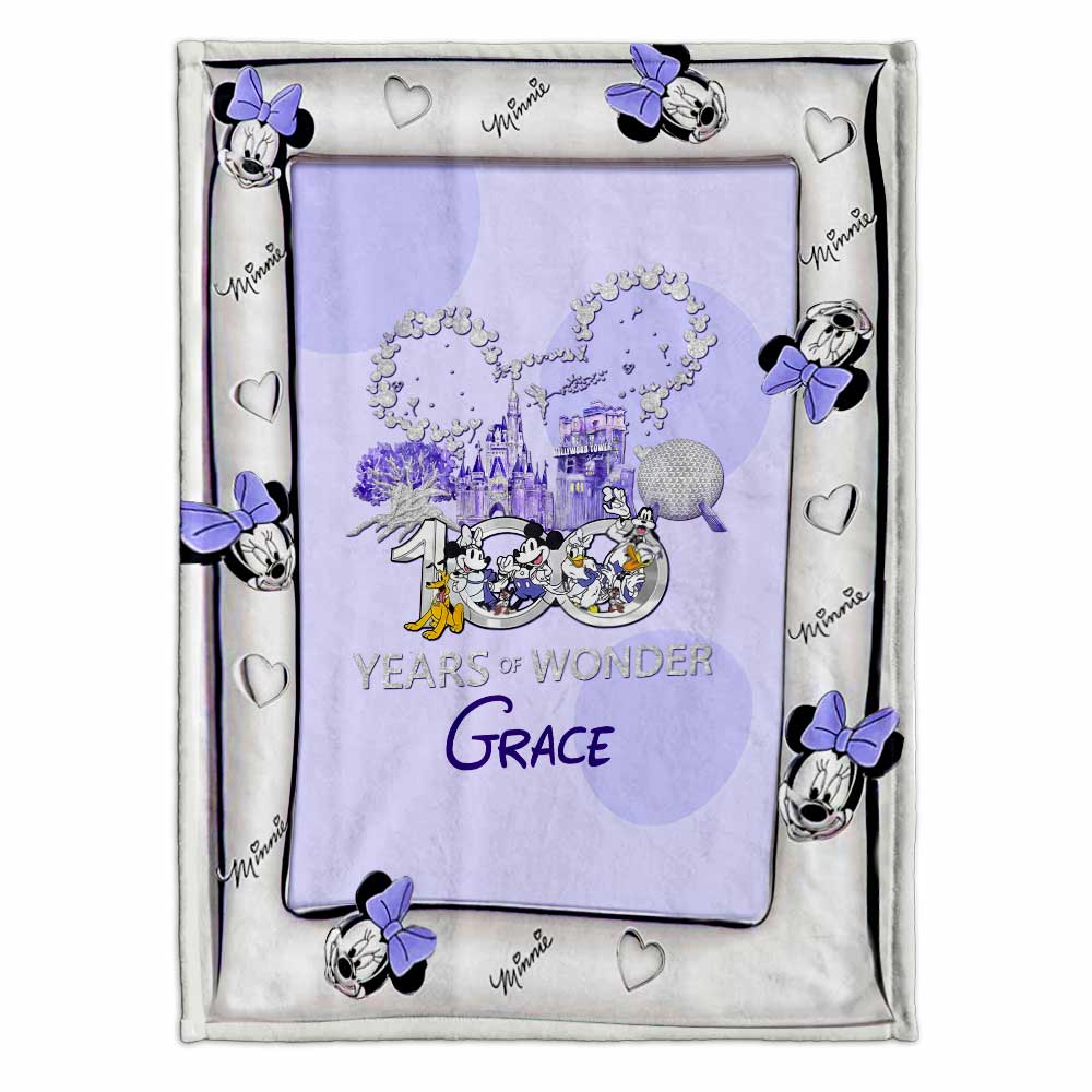 100 Years Of Magic Pink - Personalized Mouse Blanket