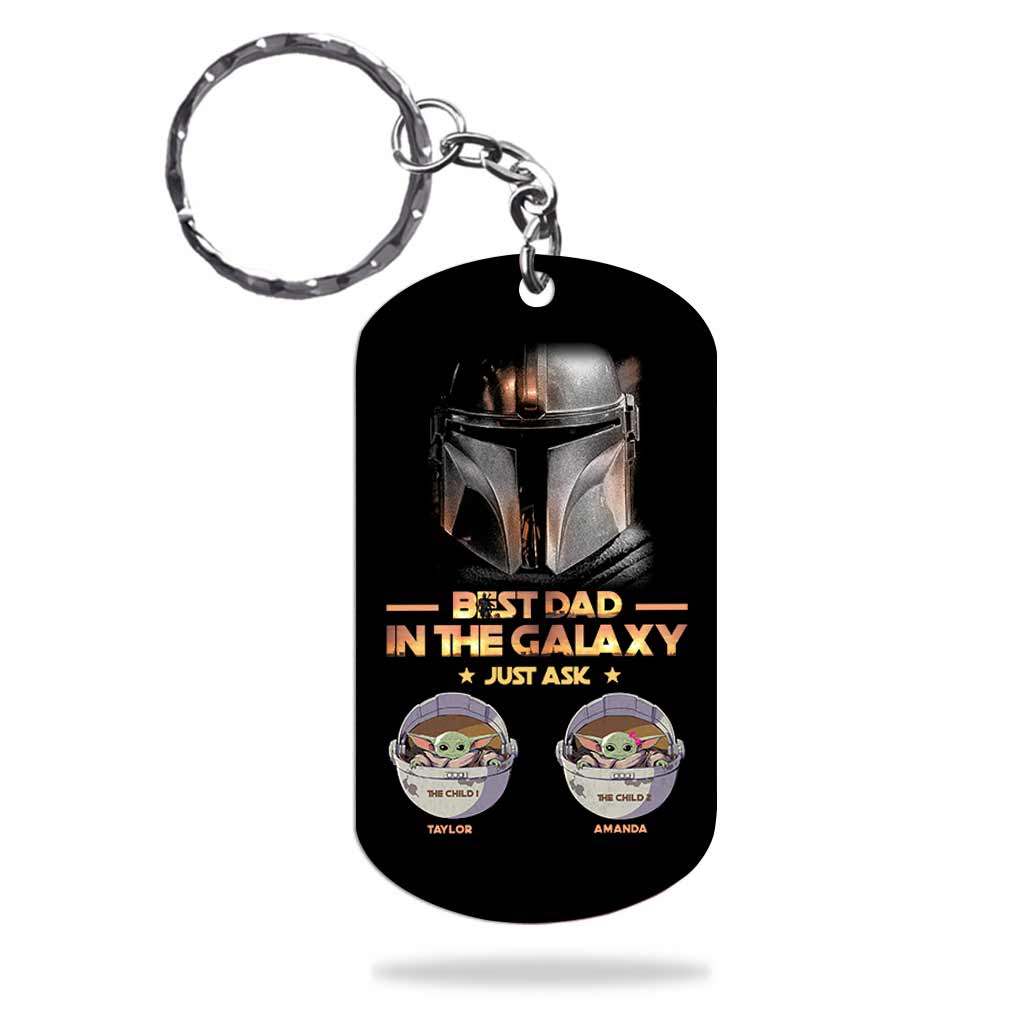 1 Dad In The Galaxy - Personalized Father's Day The Force Stainless Steel Keychain