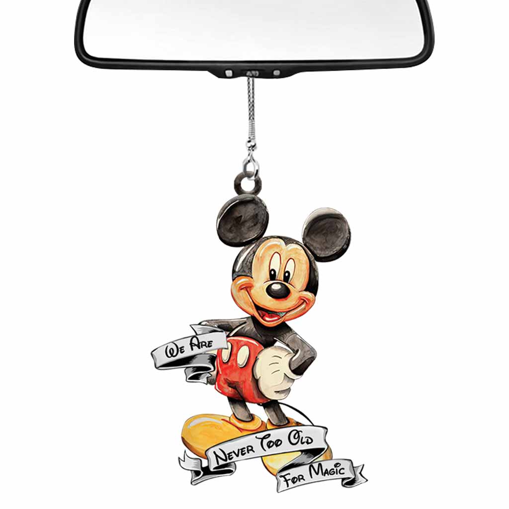Never Too Old Mouse Car Ornament (Printed On Both Sides)