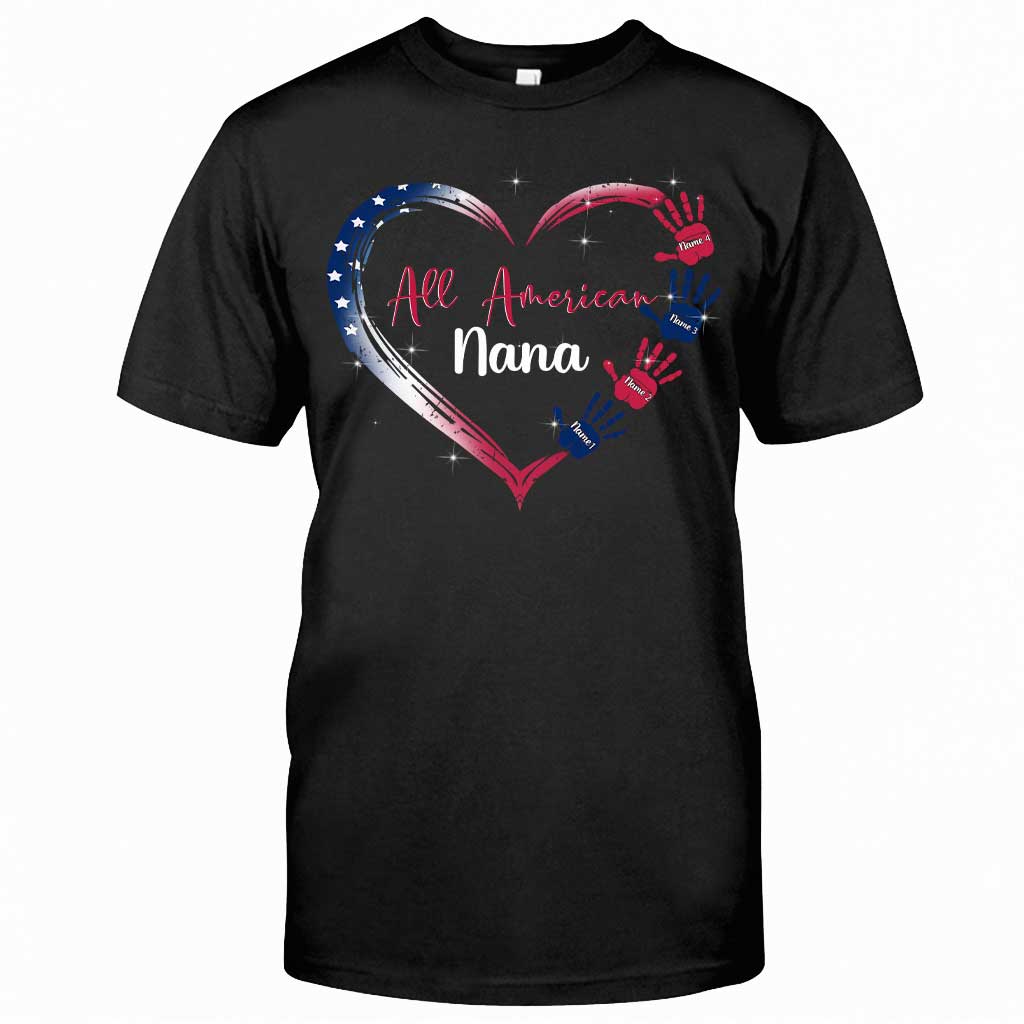 Nana's Heart - Personalized Independence Day T-shirt and Hoodie