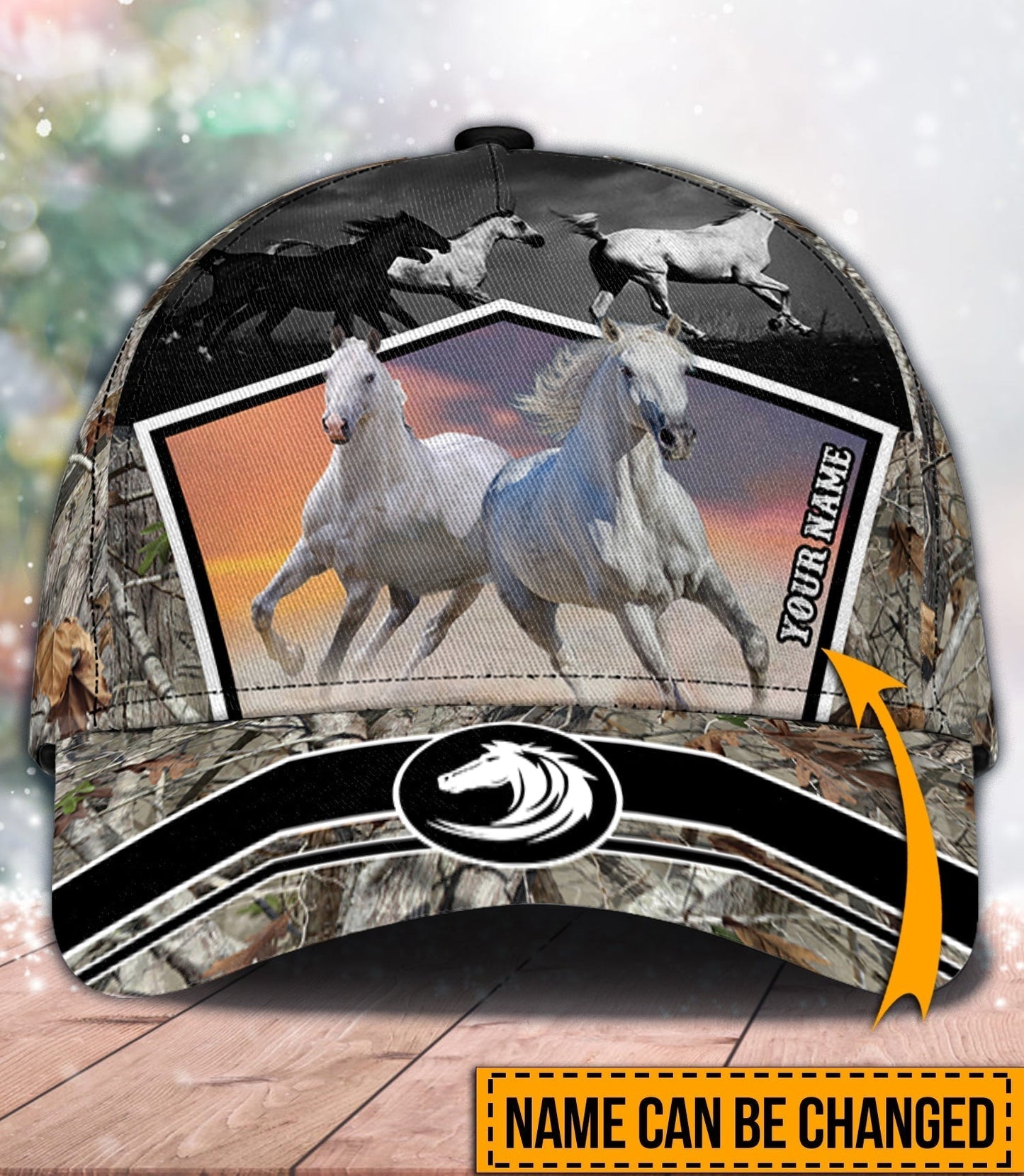White Horses Personalized Horse Classic Cap 0523