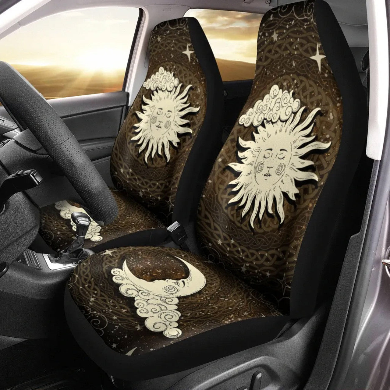 Celtic Wicca Wicca Sun And Moon- Witch Seat Covers 0822