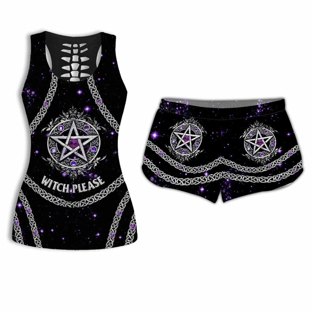 Witch Please - Hollow Tank Top and Women Shorts