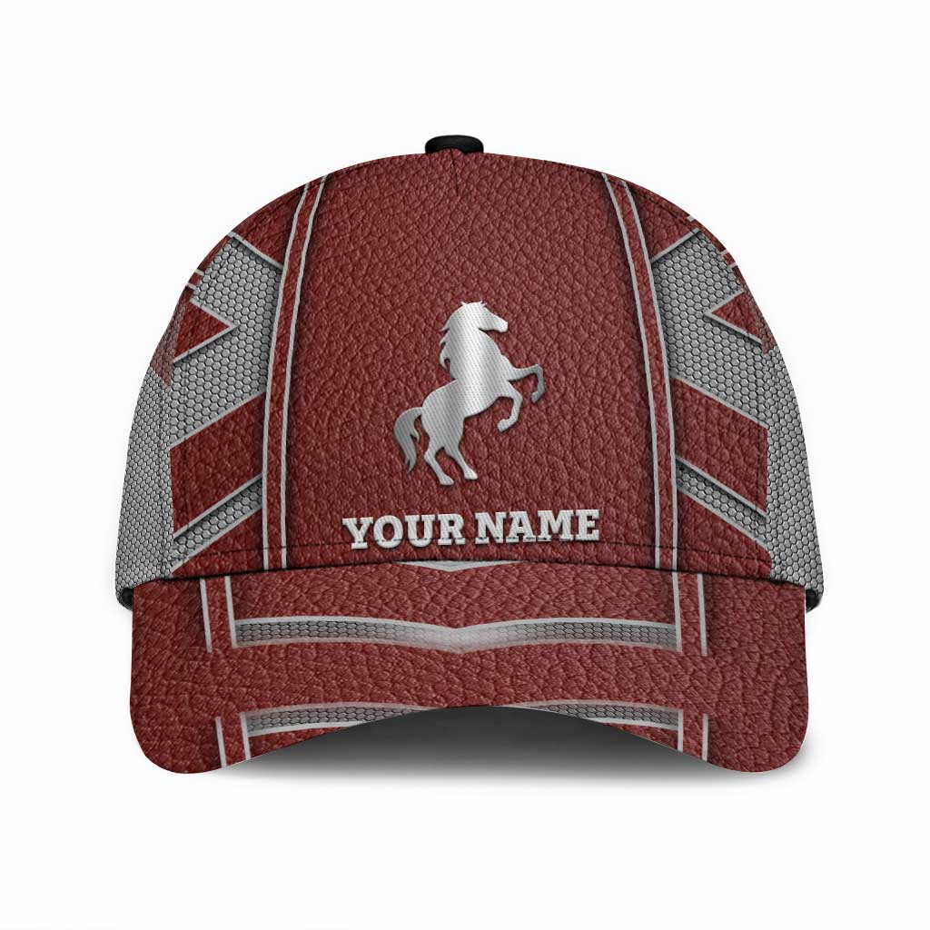 Love Horses - Personalized Classic Cap With Metal Pattern Print