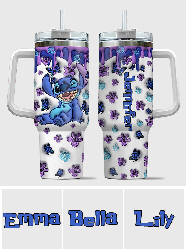 Purple Ohana - Personalized Ohana Tumbler With Handle