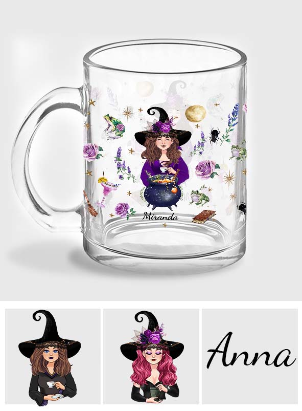 This Witch Needs Coffee Before Any Hocus Pocus - Personalized Witch Glass Mug