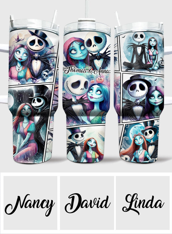 We're Simply Meant To Be - Personalized Nightmare Tumbler With Handle