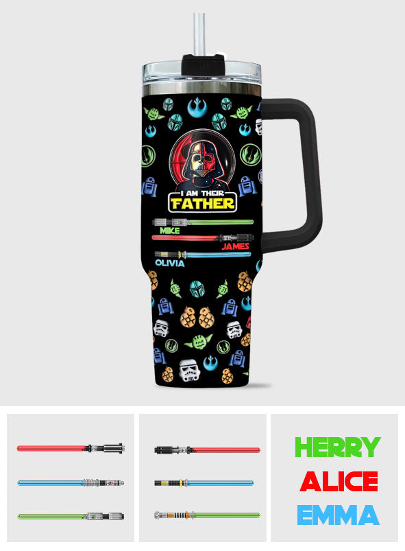 I Am Their Father - Personalized Father Tumbler With Handle