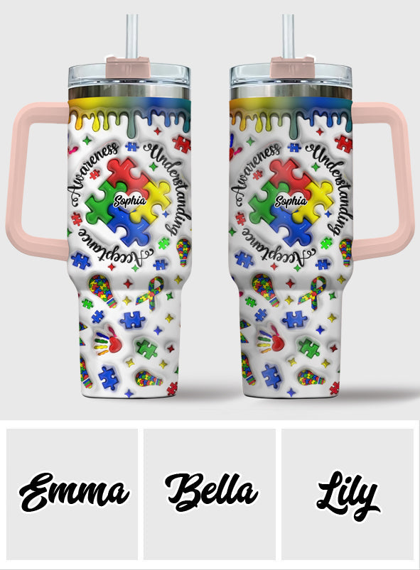 Autism Awareness - Personalized Autism Awareness Tumbler With Handle