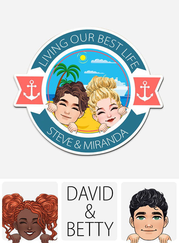 Husband And Wife Cruising Partners For Life - Personalized Cruising Magnet