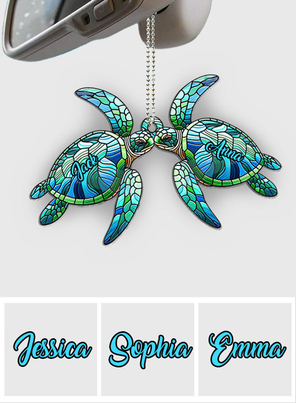 Love Turtles - Personalized Turtle Car Ornament