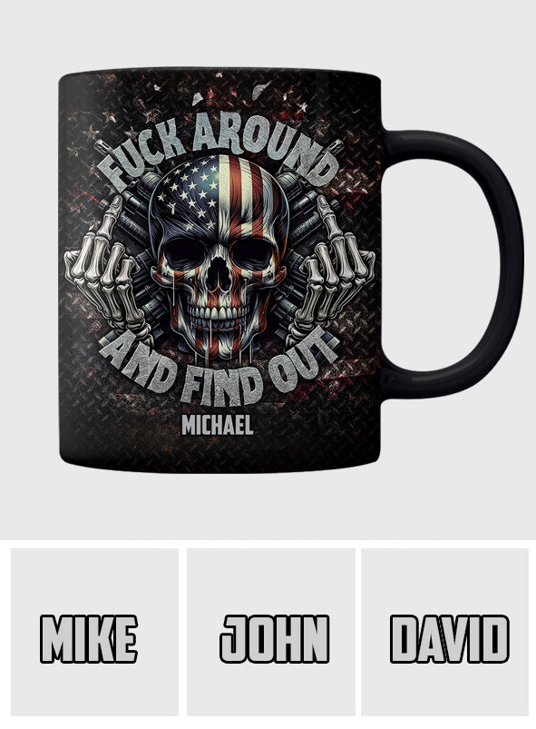 American Flag Skeleton - Personalized Skull Mug