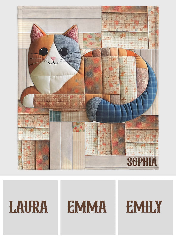 Cute Cat - Personalized Cat Blanket