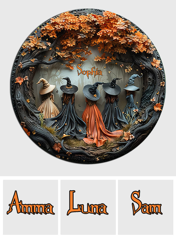 Beautiful Witches - Personalized Witch Round Metal Sign