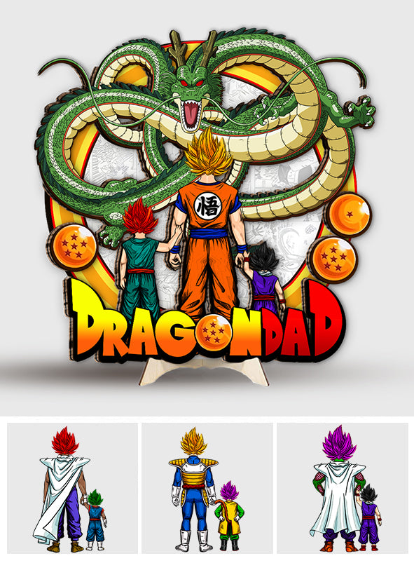 Dragon Dad - Personalized Father 2 Layered Wood Sign / Wood Plaque