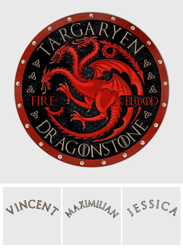 The Song Of Ice And Fire - Personalized Thrones Game Round Wood Sign