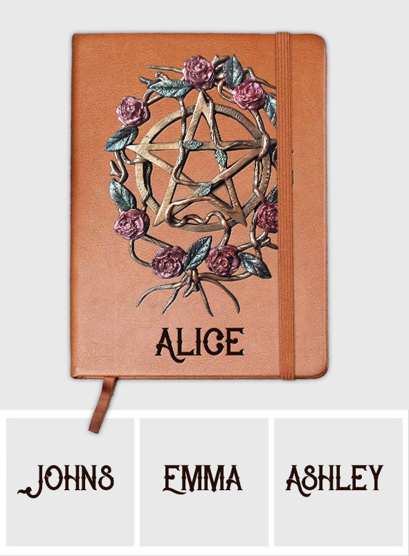 Mystical Witch Ancient Roses - Personalized Witch Leather Journal